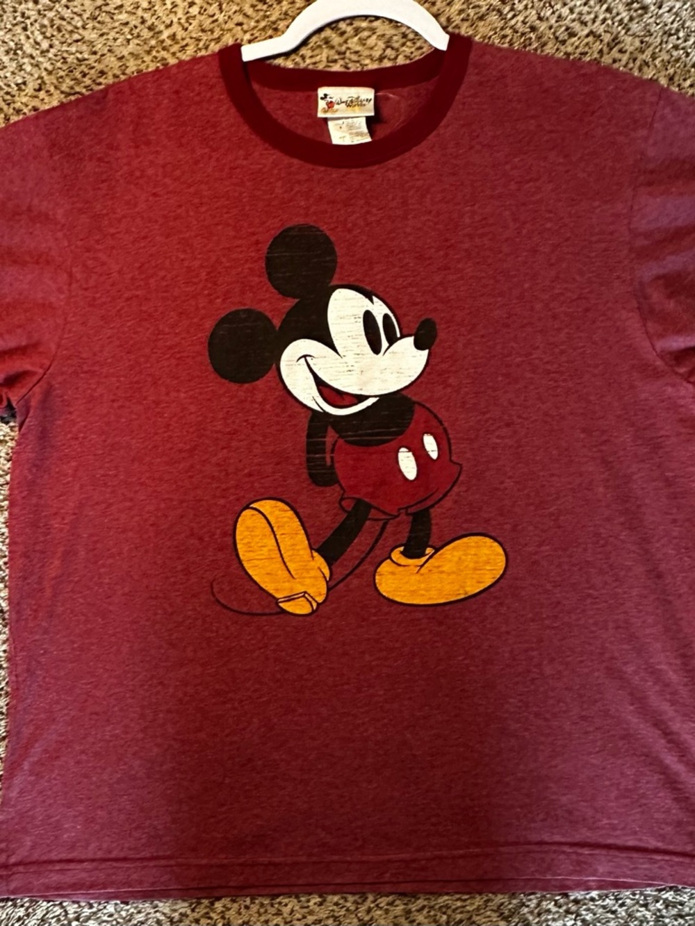 Vintage Disney Mickey Mouse Short Sleeve Graphic Tee - Maroon